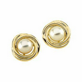 14K Yellow 6 mm Cultured Pearl Knot Earring